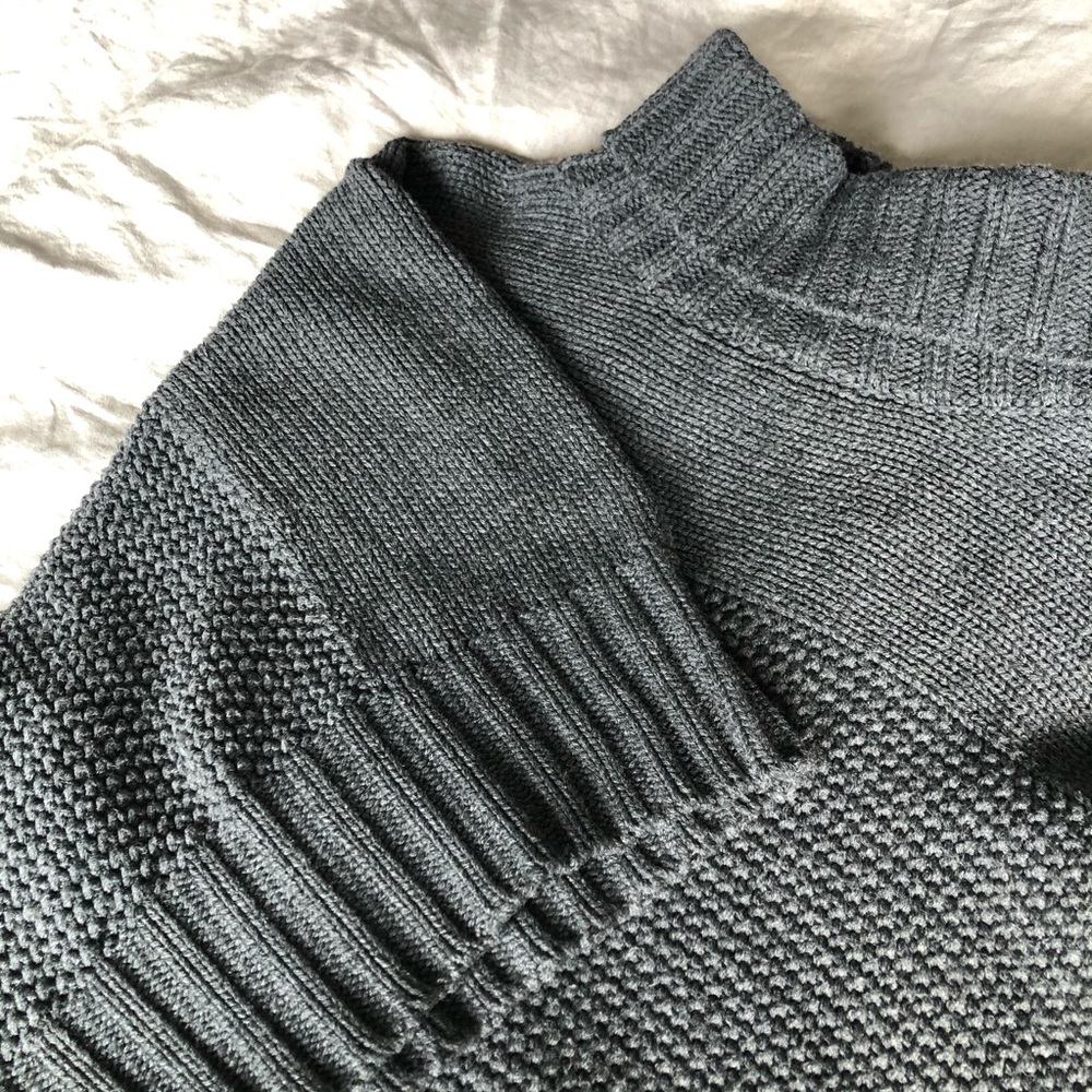 Grey oversized funnel turtleneck